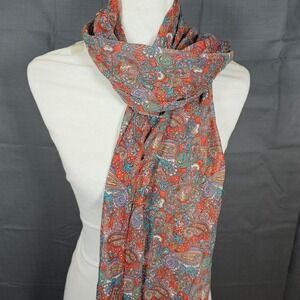 Paisley Print Scarf Lightweight Sheer Shawl Wrap Cover Up no brand tag